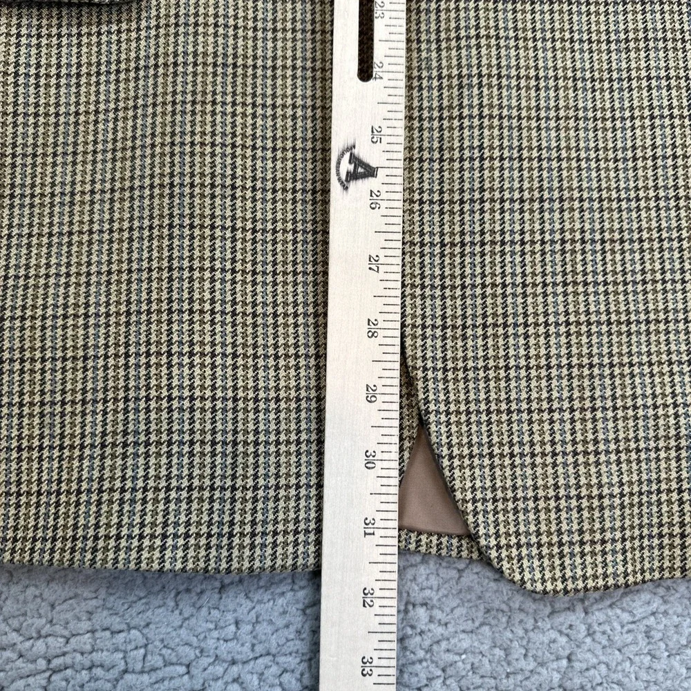 Chaps Silk Blazer Men 46R‎ Houndstooth Check 2 Button Sport Coat